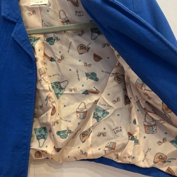 Cropped blazer 3/4 sleeves, size XS , royal blue 💙 - Picture 10 of 11